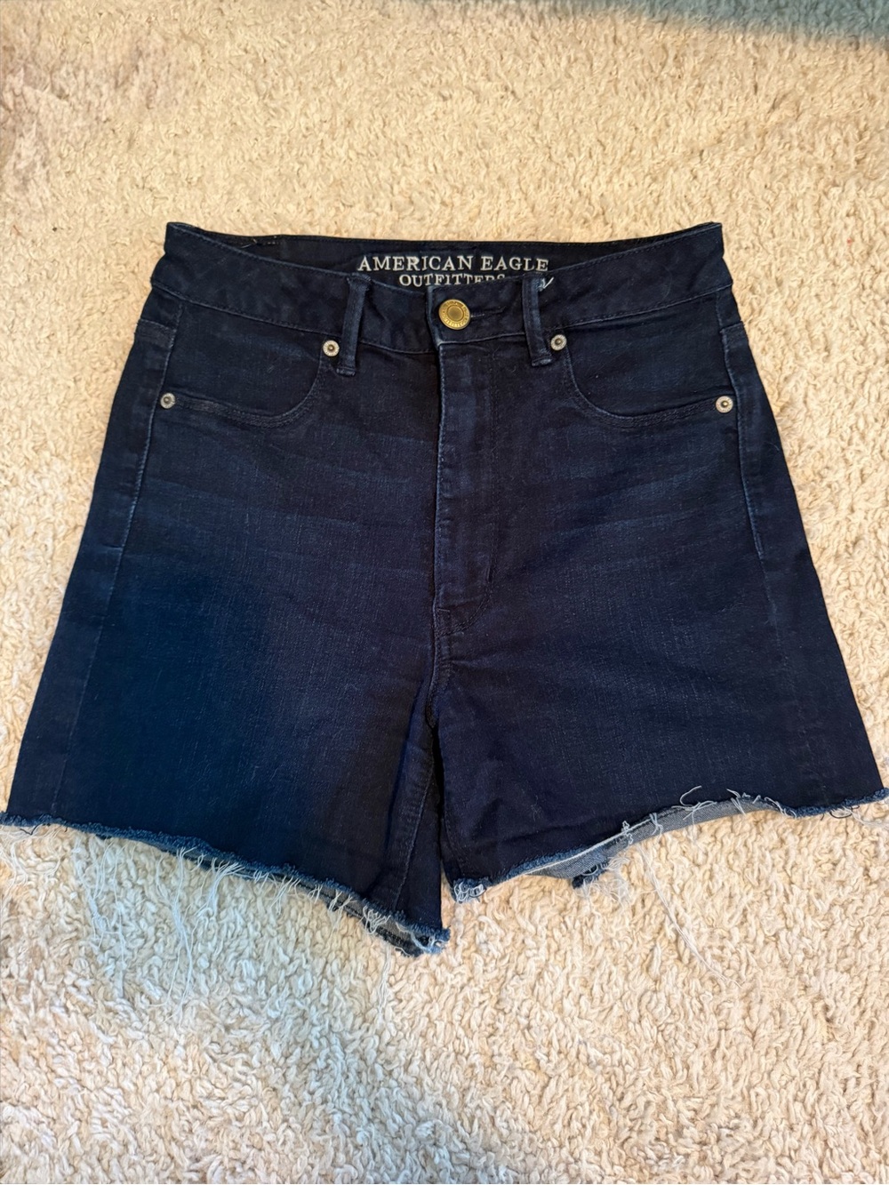 American Eagle Super Stretch High-Waisted Black Denim Shorts